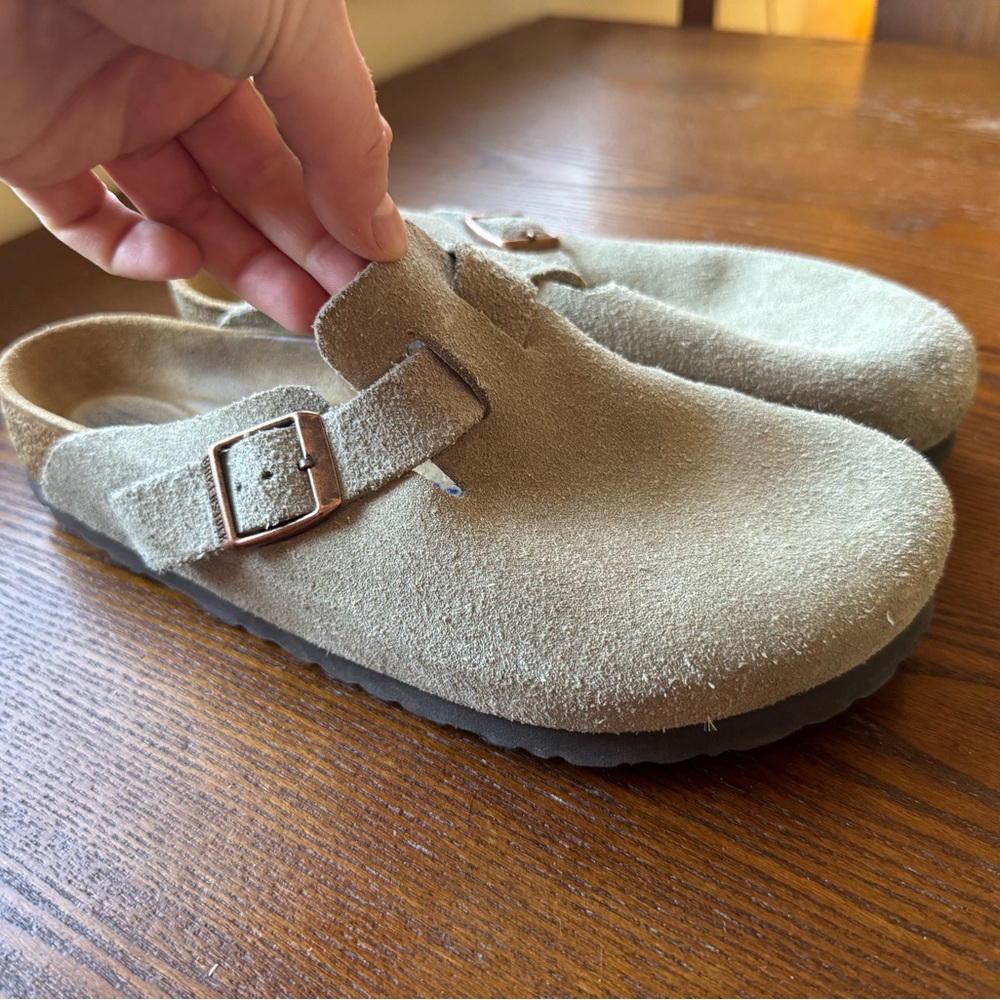 Birkenstock Boston Suede Shoes - Taupe